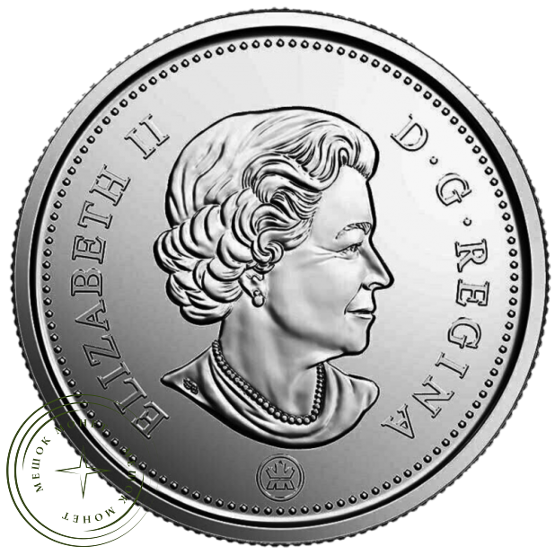 Канада 10 центов 2021 100 лет шхуны Блюнойз