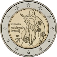 Монета Бельгия 2 евро 2025 Национальная лотерея (Буклет)