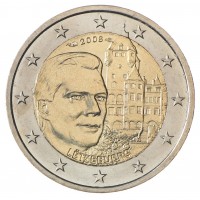 Монета Люксембург 2 евро 2008 Замок Берг
