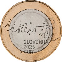 Монета Словения 3 евро 2024 Рудольф Майстер