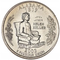 Монета США 25 центов 2003 Алабама