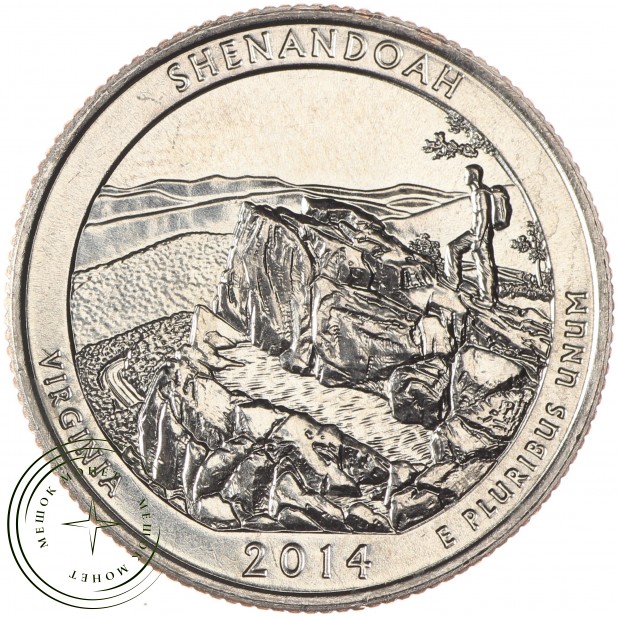 США 25 центов 2014 Национальный парк Шенандоа