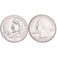 Монета США 25 центов 2020 Марш-Биллингс-Рокфеллер