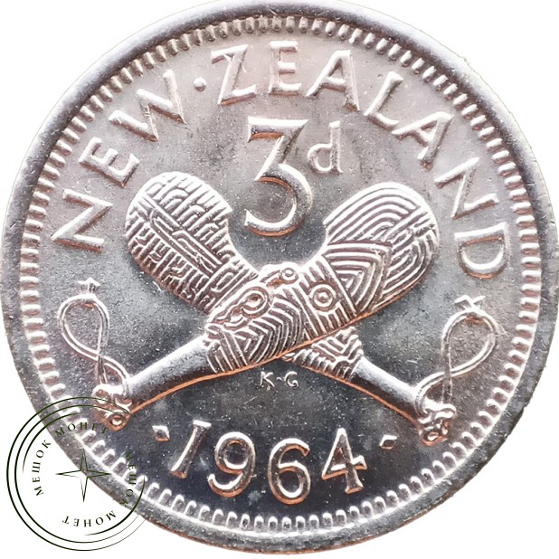 Новая Зеландия 3 пенса 1964