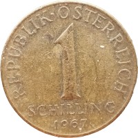 Монета Австрия 1 шиллинг 1967