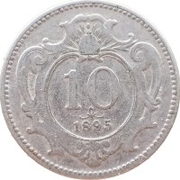 Монета Австрия 10 геллеров 1895