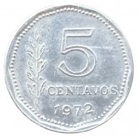 Монета Аргентина 5 сентаво 1972