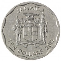 Монета Ямайка 10 долларов 2012