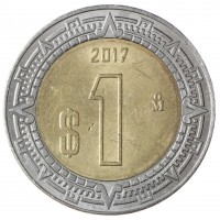 Монета Мексика 1 песо 2017