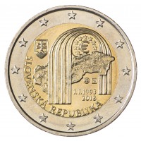 Словакия 2 евро 2018 25 лет Словацкой Республике