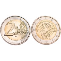 Монета Латвия 2 евро 2015 Председательство в ЕС