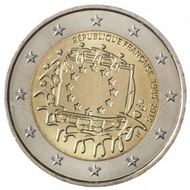 Франция 2 евро 2015 30 лет Флагу Европы
