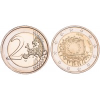 Монета Эстония 2 евро 2015 30 лет Флагу Европы
