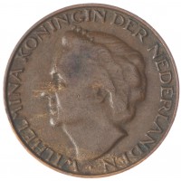 Монета Нидерланды 1 цент 1948
