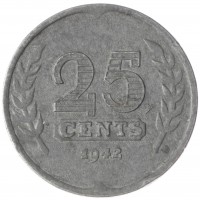Нидерланды 25 центов 1942