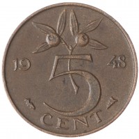 Нидерланды 5 центов 1948