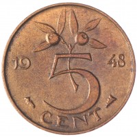 Нидерланды 5 центов 1948