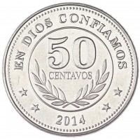 Монета Никарагуа 50 сентаво 2014