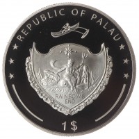 Монета Палау 1 доллар 2009 Деревенская ласточка