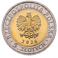 Монета Польша 5 злотых 2026 Дворцово-парковый комплекс в Козлувке