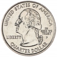 Монета США 25 центов 2007 Юта