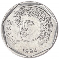 Монета Бразилия 25 сентаво 1994