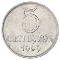 Бразилия 5 сентаво 1969