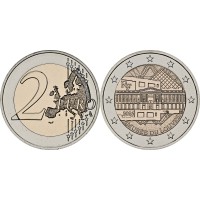 Монета Франция 2 евро 2025 Лувр 4 буклета