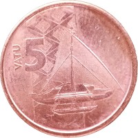 Монета Вануату 5 вату 2015