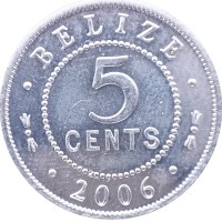 Монета Белиз 5 центов 2006
