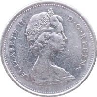 Монета Канада 25 центов 1968 Олень