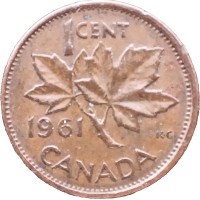 Монета Канада 1 цент 1961