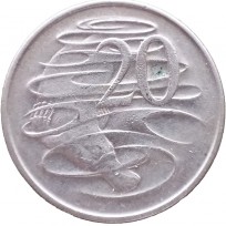 Монета Австралия 20 центов 1967