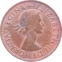 Монета Австралия 1/2 пенни 1955