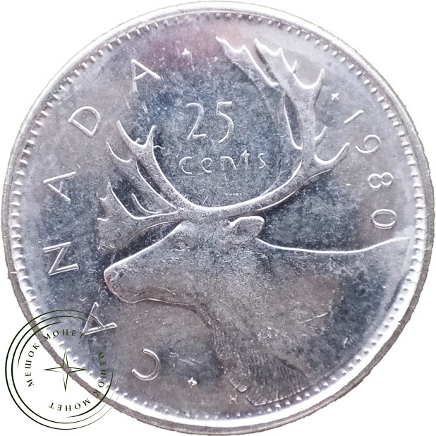 Канада 25 центов 1980 Олень — 937046328