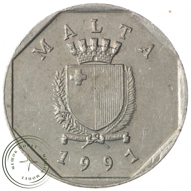 Мальта 5 центов 1991