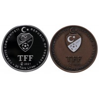 Турция 2,5 и 20 лир 2021 набор 2 монеты Турецкая футбольная суперлига Футбольный клуб Бешикташ