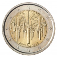 Монета Испания 2 евро 2010 Исторический центр в городе Кордова