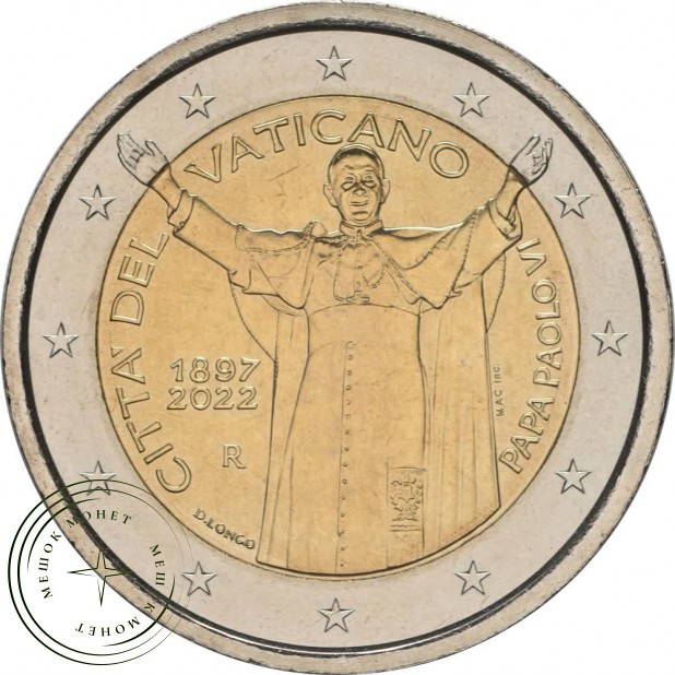 Ватикан 2 евро 2022 Павел VI