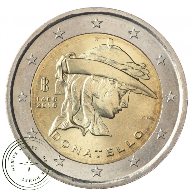 Италия 2 евро 2016 Донателло