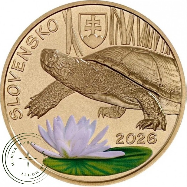 Словакия 5 евро 2026 Европейская болотная черепаха — 937046400