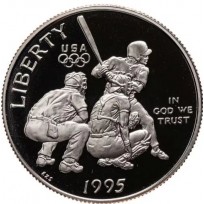 США 1/2 доллара 1995 XXVI летние Олимпийские Игры в Атланте 1996 - Бейсбол