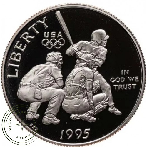 США 1/2 доллара 1995 XXVI летние Олимпийские Игры в Атланте 1996 - Бейсбол