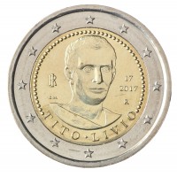 Монета Италия 2 евро 2017 2000 лет со дня смерти Тита Ливия