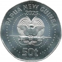 Монета Папуа - Новая Гвинея 50 тоэ 2025 50 лет Независимости