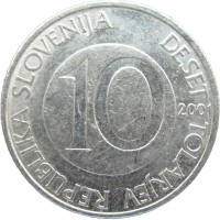 Монета Словения 10 толаров 2001