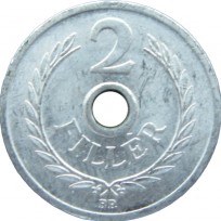 Монета Венгрия 2 филлера 1963