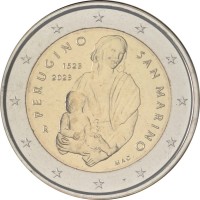 Монета Сан-Марино 2 евро 2023 Перуджино (буклет)
