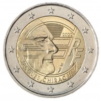 Монета Франция 2 евро 2022 Жак Ширак