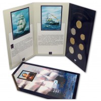 Набор монет 1996 год 300 лет Российского флота в буклете